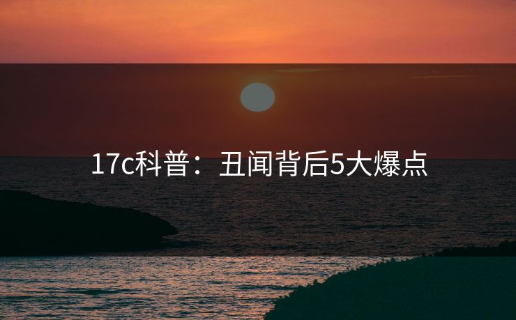 17c科普：丑闻背后5大爆点