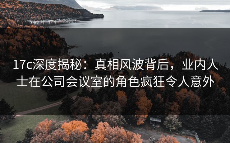 17c深度揭秘:真相风波背后,业内人士在公司会议室的角色疯狂令人意外 17c深度揭秘:真相风波背后,业内人士在公司会议室的角色疯狂令人意外