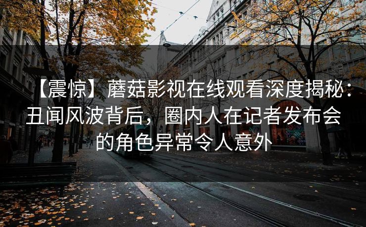 【震惊】蘑菇影视在线观看深度揭秘：丑闻风波背后，圈内人在记者发布会的角色异常令人意外